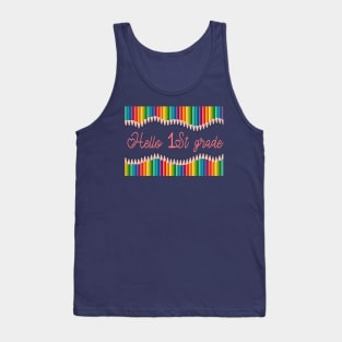 Hello First Grade, 1st Grade Back To School Tank Top